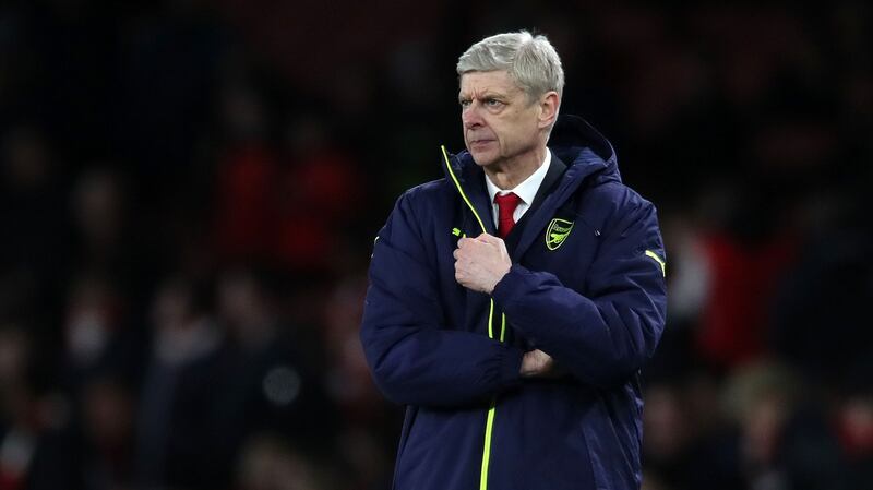 Arsenal manager Arsene Wenger looks dejected during his side’s humiliating defeat to Bayern Munch in the Champions League Round of 16, second leg match at the Emirates Stadium, London.