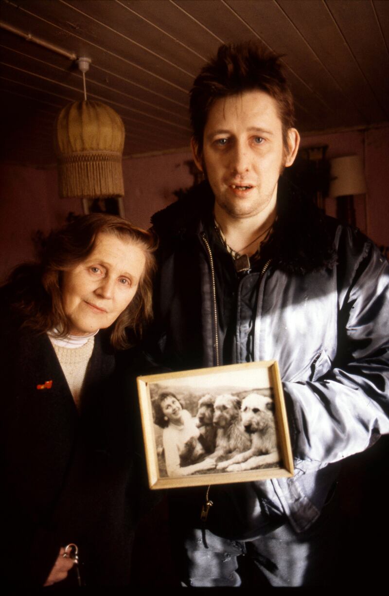 Shane MacGowan with his mother, Therese, at the family home in Nenagh, Tipperary, in 1997. Photograph: Martyn Goodacre/Getty Images