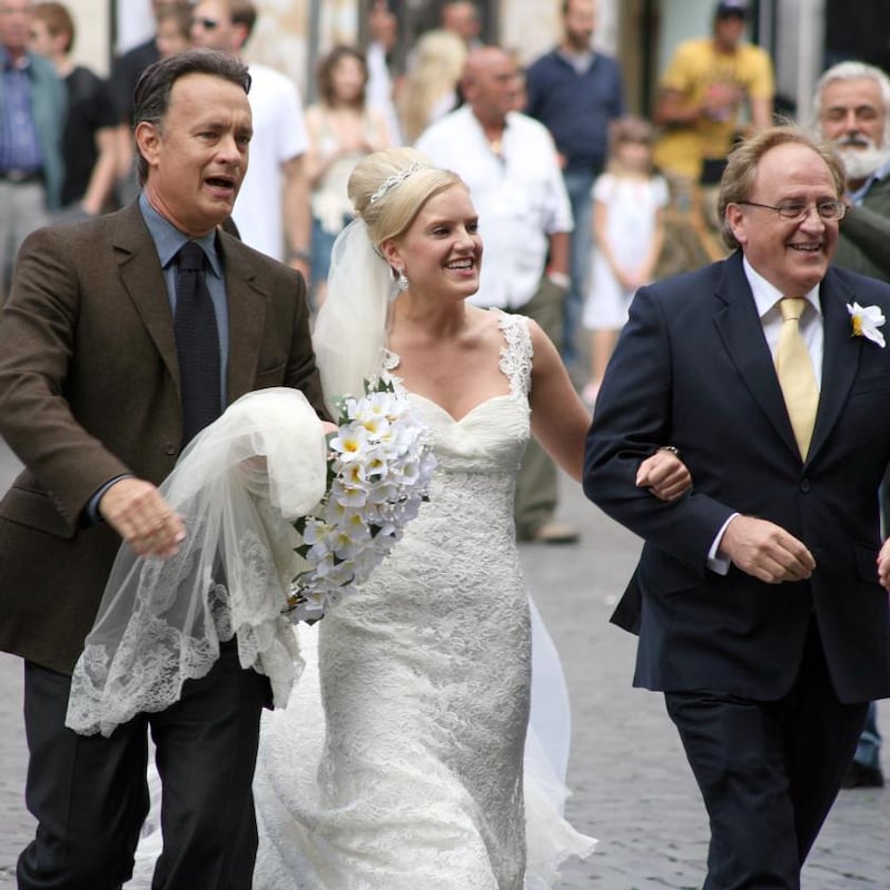 Tom Hanks escorts the bride to the Pantheon in Rome in 2008. Photograph: Elisabetta A Villa/WireImage/Getty
