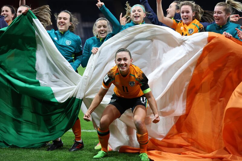 'I’m a very proud Irishwoman and I make that known to everyone,' says Katie McCabe. Photograph: Ian MacNicol/Getty Images