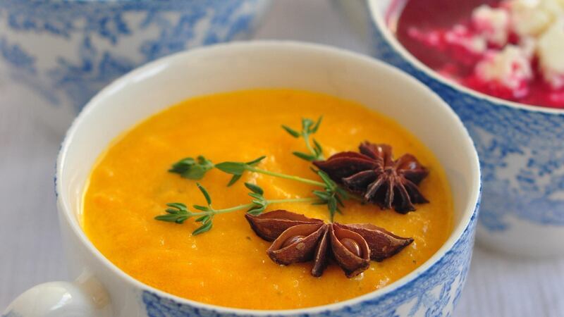 Carrot and star anise soup is very economical to make
