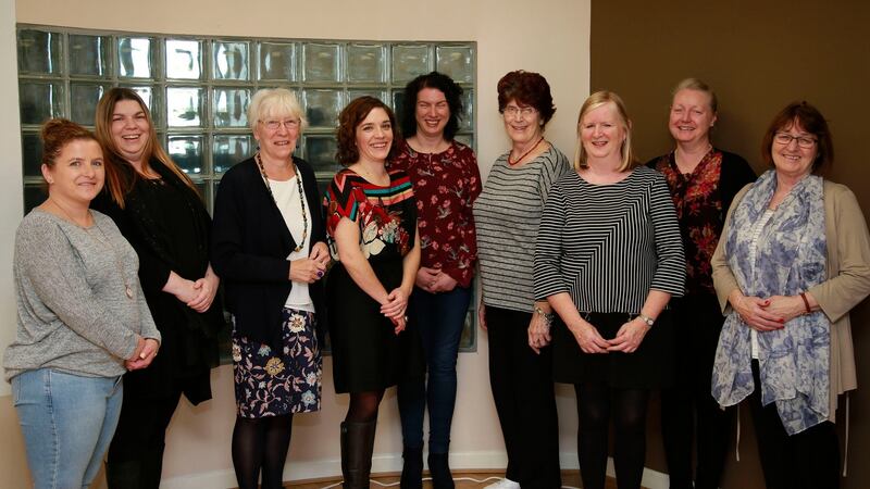 Jennifer Wickham, Sinead Kelly, Liz Waters, Caoimhe Kerins, Eithne Dunne, Lily Ward, Imelda Hanratty, Elaine Vince O’Hara and Deirdre Bannon. Photograph: Nick Bradshaw