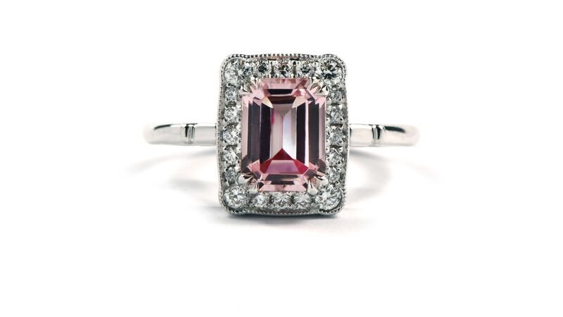 Morganite and diamond Art Deco ring for €3,270 at Stonechat