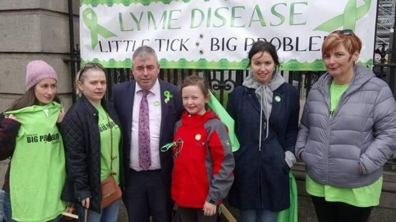 Shirley Moran Breslin at a rally calling for better recognition of Lyme disease outside Leinster House last year.