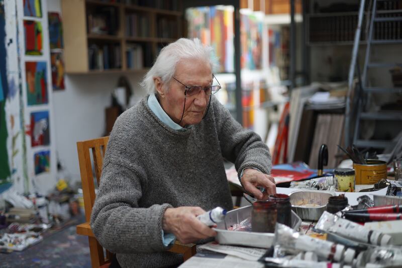 Artist Michael Kane in his studio. Photograph: Bryan O’Brien/The Irish Times

