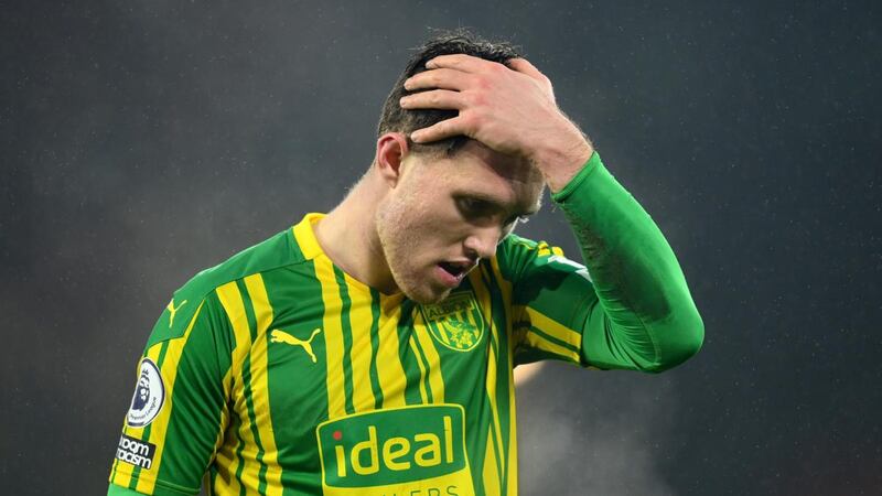 Dara O’Shea looks dejected during West Brom’s defeat to Sheffield united. Photograph: Michael Regan/Getty