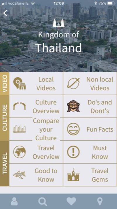 A screengrab of the CultureMee travel and culture app