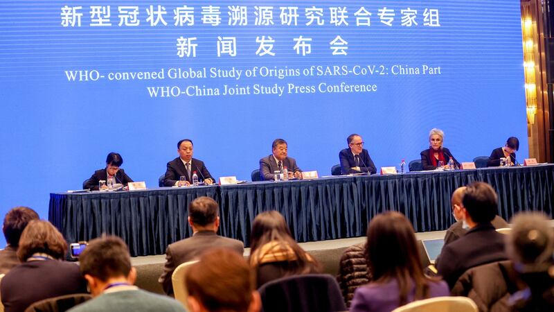 Experts from the WHO-China joint team. Photograph: Zhang Chang/China News Service via Getty