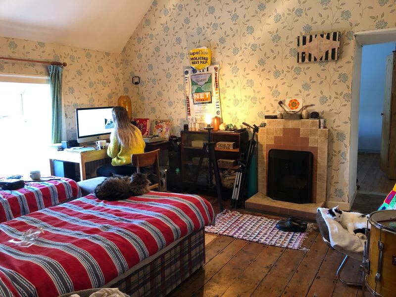 An artist's room at the farmhouse. Photograph: Carl Giffney