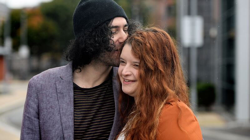 Emma DeSouza with her husband, Jake. Photograph: Alan Lewis