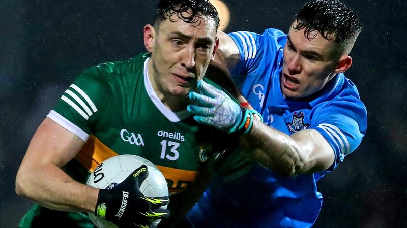 Kerry’s Paudie Clifford is tackled by Lee Gannon of Dublin during the recent Allianz Football League Division One match at  Austin Stack Park in Tralee. Photograph: Evan Treacy/Inpho