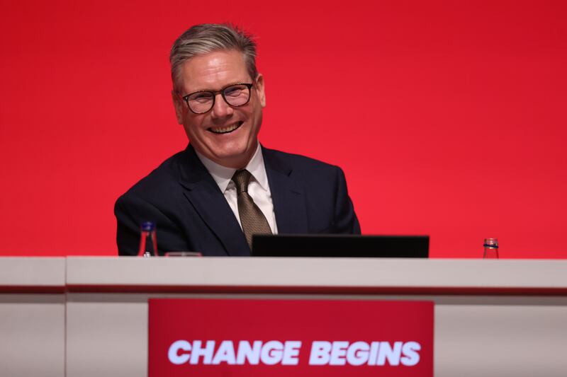 UK prime minister Keir Starmer on the opening day of the Labour Party's annual conference in Liverpool on Sunday. Photograph: Hollie Adams/Bloomberg
