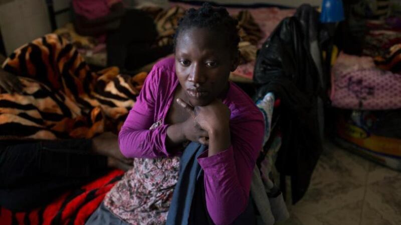 A migrant woman at a detention centre in Surman, Libya. Photograph: Tyler Hicks/New York Times