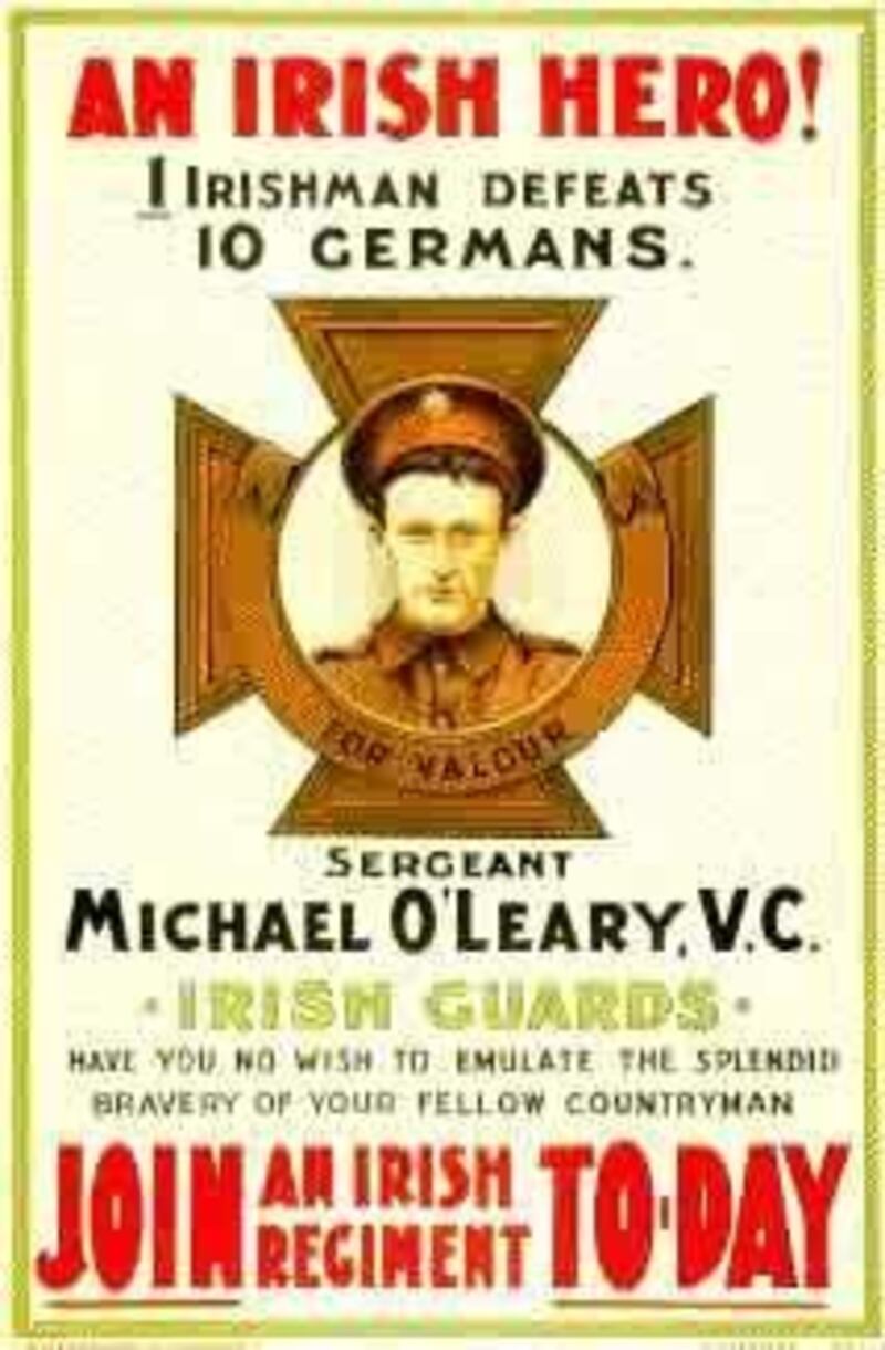 BRITISH ARMY RECRUITMENT POSTER FOR IRELAND FOR WORLD WAR 1.
