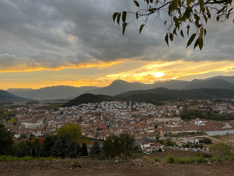View from Montsacopa volcano in the city of Olot, in La Garrotxa, Spain. Photograph: Deirdre Falvey