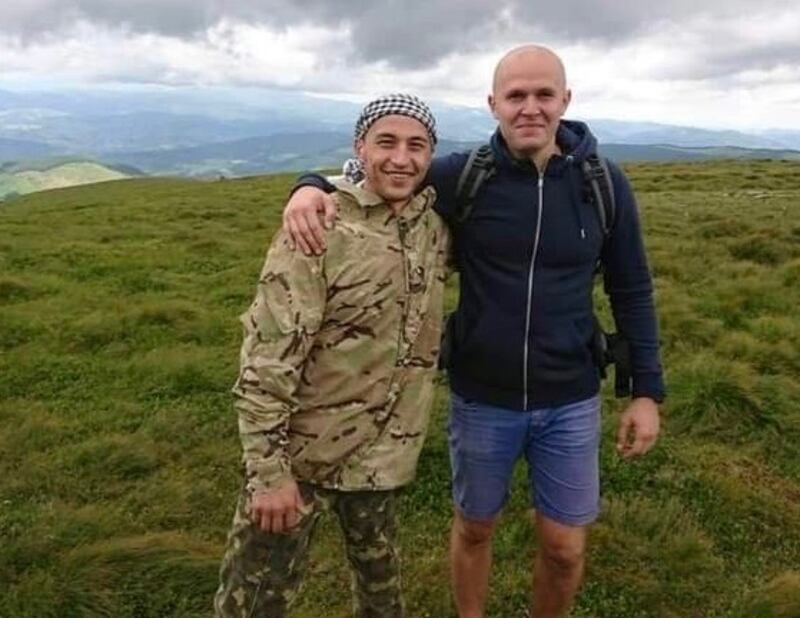 Friends Oleh Kurskyi (left) and Maksym Mayevskyi have both been killed in the war with Russia. Photograph: courtesy of Volodymyr Mayevskyi