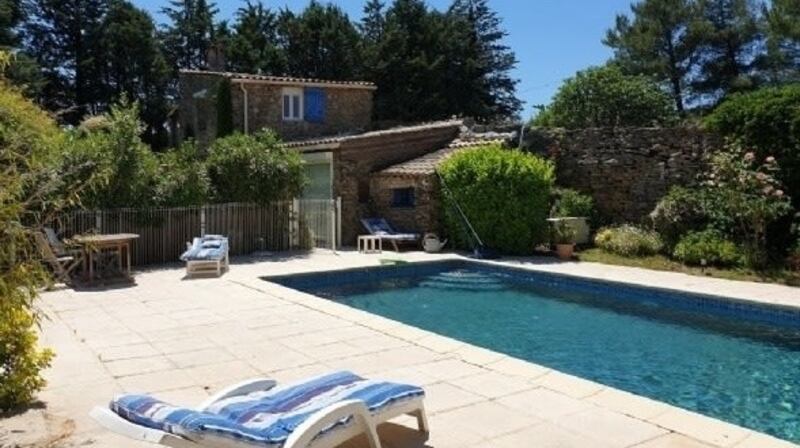 The stone farmhouse with large garden and pool in the Languedoc Roussillon region