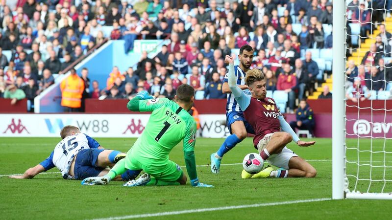 Jack Grealish his team’s first goal. Photo: Alex Livesey/Getty Images