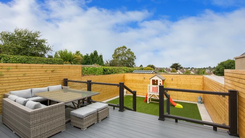 Back garden with city views