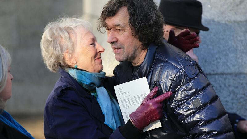 Geraldine Plunkett and Stephen Rea. Photograph: Nick Bradshaw