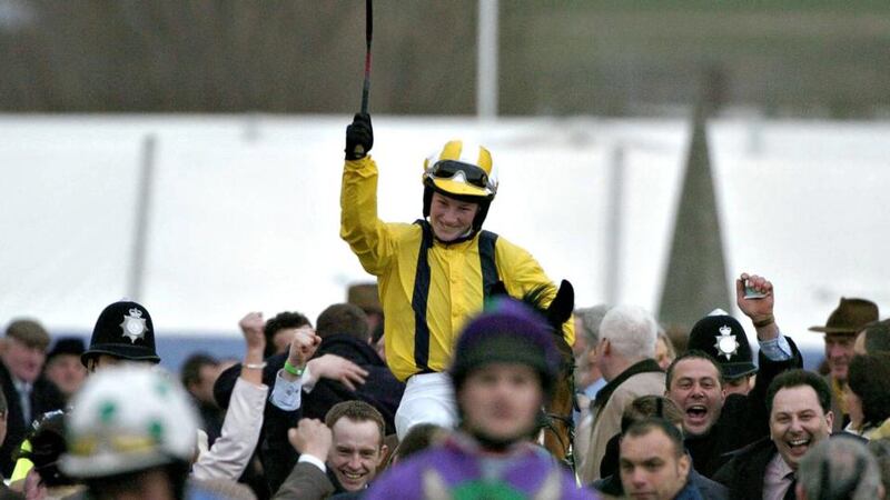Jockey Nina Carberry after winning with Dabiroun at Cheltenham. Photograph: Brendan Moran/Sportsfile