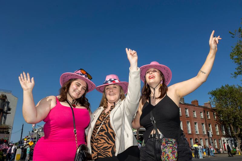 Fiona McPadeen (centre) and her daughters, Sinead and Aoife, from Leixlip at Croke Park. Photograph: Tom Honan