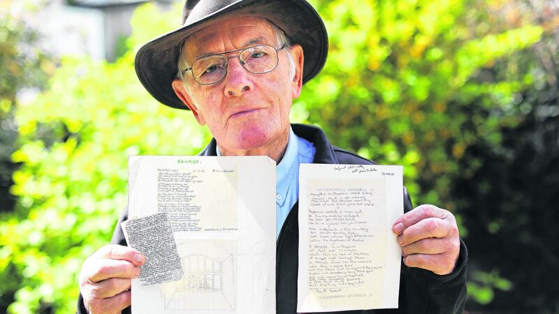 Richard Behal with some of the letters. Photograph: Julien Behal