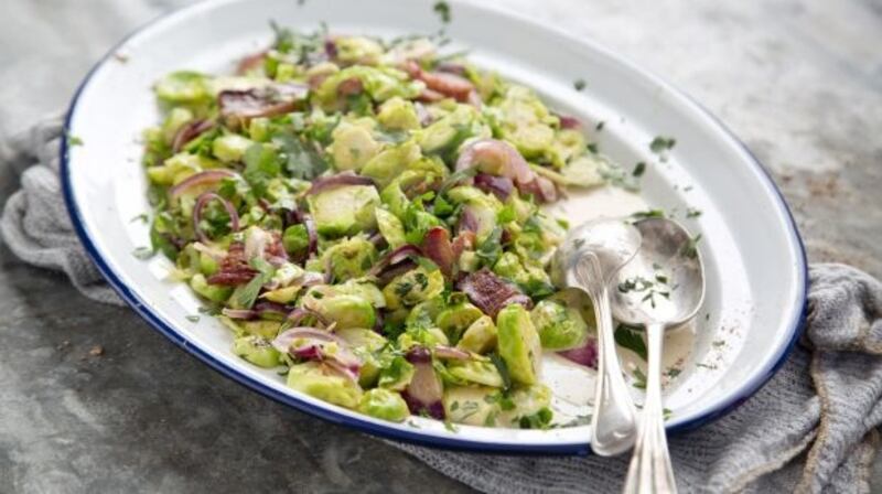 Vanessa Greenwood’s stir fried sprouts with smoked bacon and wine