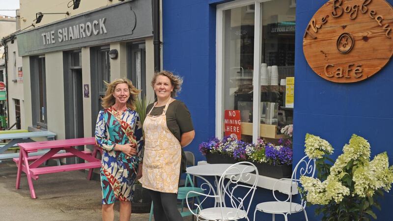 Ellen Andrews, who co-manages the Shamrock Bar, and Orla Connelly from Bogbean cafe in Roundstone, Co Galway. Photograph: Conor McKeown