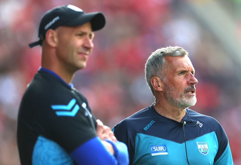 Waterford selector Dan Shanahan and manager Peter Queally saw long months of efforts come to naught against Cork. Photograph: James Crombie/Inpho