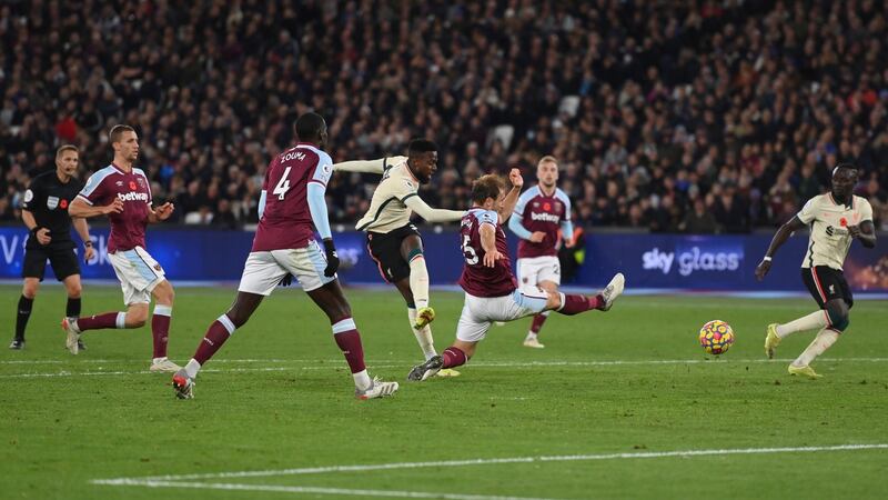 Origi pulled one back late on but it wasn’t enough. Photo: Mike Hewitt/Getty Images