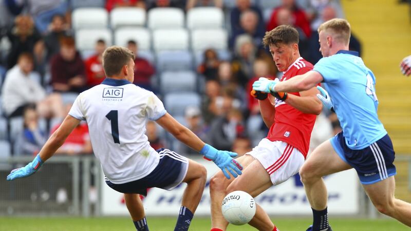 Cork’s Colm O’Callaghan on his way to scoring a goal. Photograph: Ken Sutton/Inpho