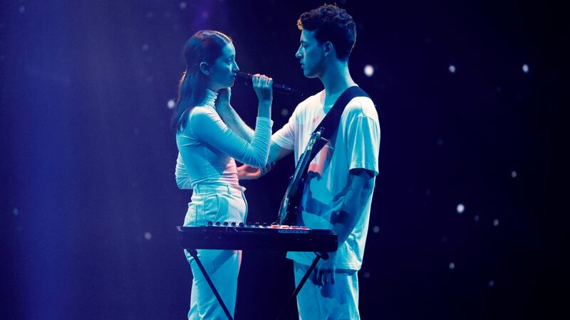 Slovenia's Zala Kralj and Gasper Santl perform the song Sebi during the first semi-final of the 64th edition of the Eurovision Song Contest 2019 at Expo Tel Aviv on May 14, 2019, in the Israeli coastal city. (Photo by Jack GUEZ / AFP)JACK GUEZ/AFP/Getty Images