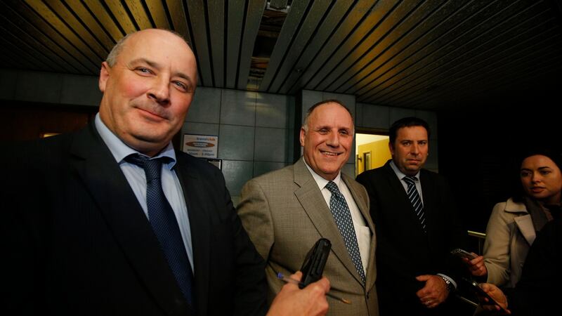 Garda Representative Association president Ciarán O’Neill and general secretary Pat Ennis at their headquarters after  deferring their  planned industrial action. Photograph: Nick Bradshaw