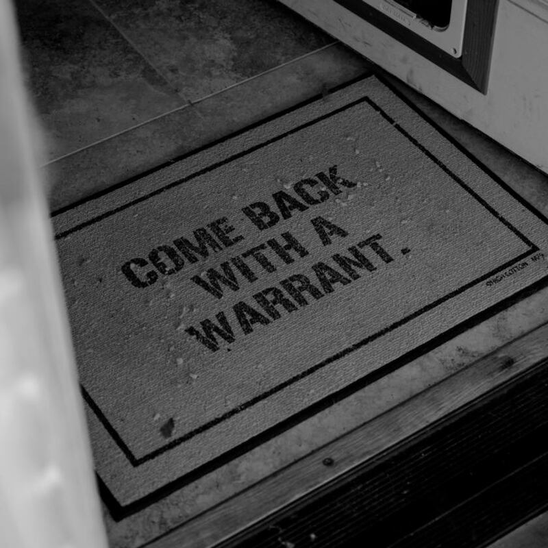 Cleared: the welcome mat was a gift from a public defenders’ conference where Amanda Knox spoke. Photograph: Ricardo Nagaoka/New York Times