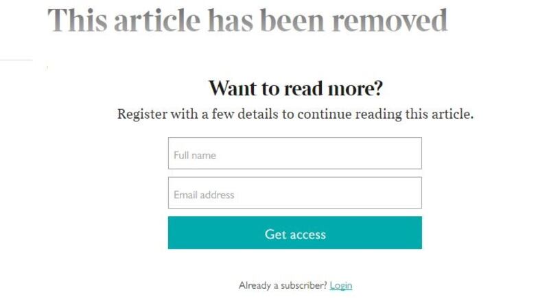 The article was later removed from the Times Ireland website