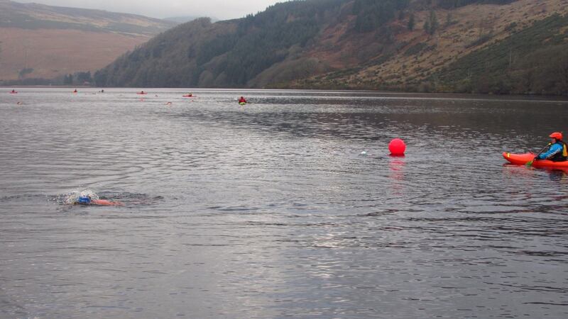 Last year’s Ice Mile swim in Lough Dan.