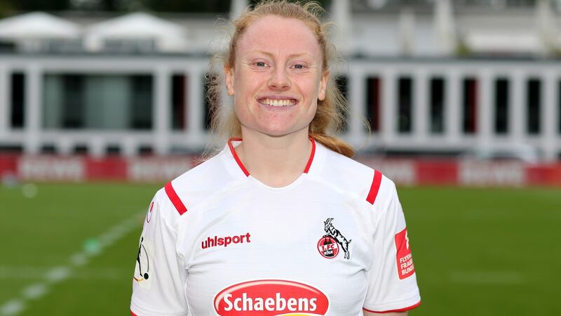 Amber Barrett admits she had a hard time initially after signing for FC Köln. Photograph: Christof Koepsel/Getty Images