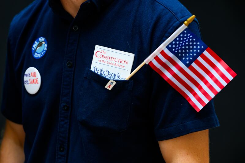 In February, Donald Trump's administration cut USAid jobs. Photographer: Pete Kiehart/Bloomberg via Getty Images