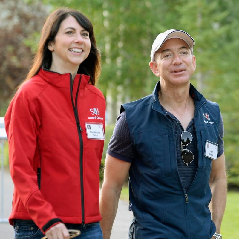 MacKenzie Scott and Jeff Bezos (2013). Photograph: Kevork Djansezian/Getty Images