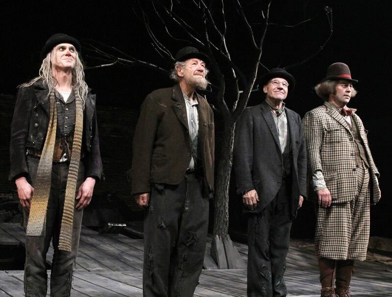 Billy Crudup with Ian McKellen, Patrick Stewart and Shuler Hensley in Waiting For Godot in New York in 2013. Photograph: Bruce Glikas/FilmMagic/Getty
