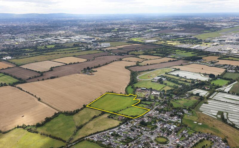 An aerial view of the lands at Baskin Lane, Kinsealy, Co Dublin