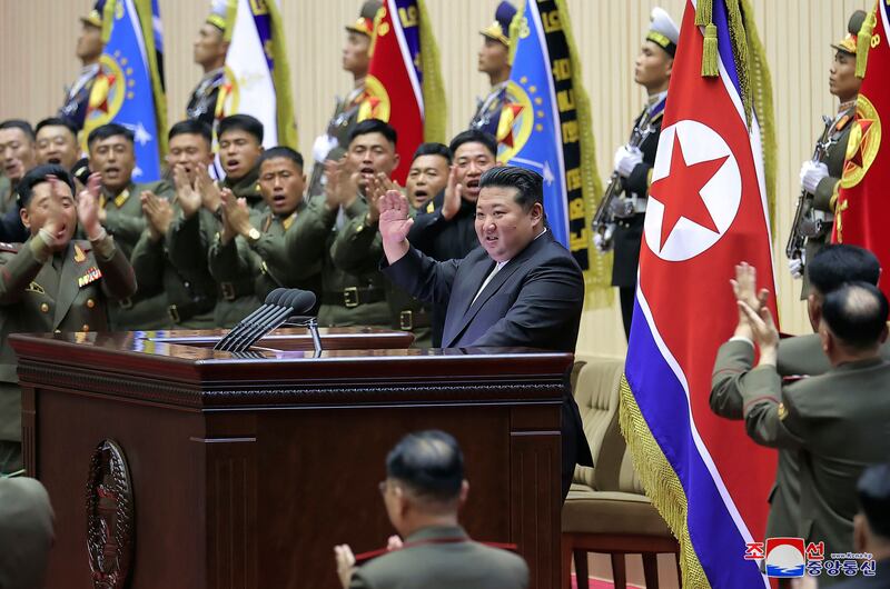 Kim Jong Un in Pyongyang. Photograph: KCNA/Korea News Service/AP