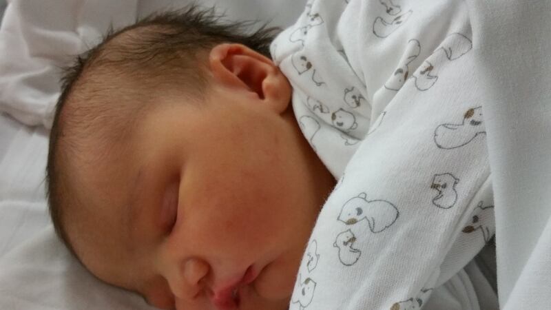 Baby Eibhlín Wills at two days old.