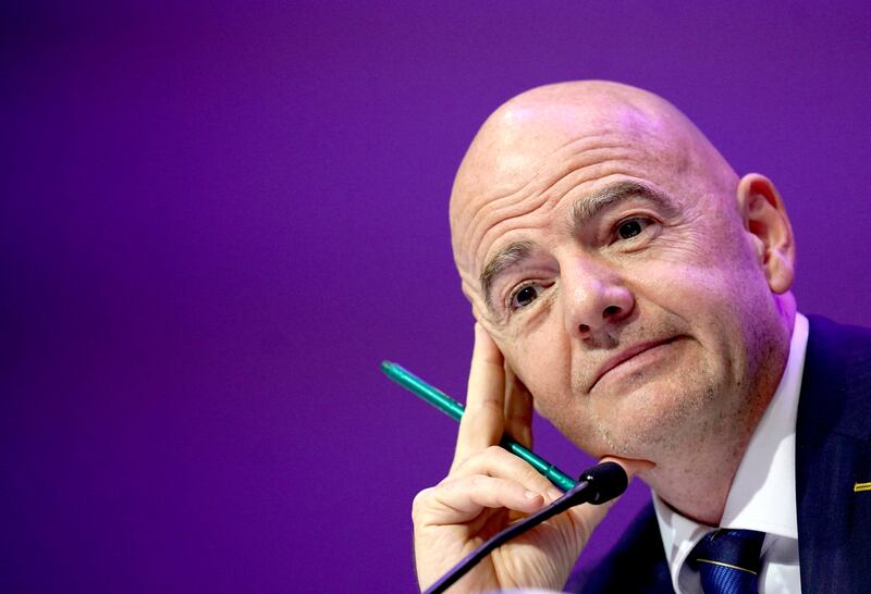 As president of Fifa, Gianni Infantino announced Saudi Arabia will host the World Cup in 2034, 12 years after it was hosted by Qatar. Photograph: Nick Potts/PA Wire
