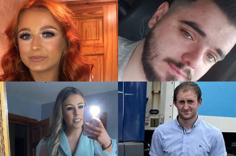 (L-R) Marina Crilly, Phil Mitchell, Emma Mallon and Keith Morrison who died in a Co Armagh crash on Sunday