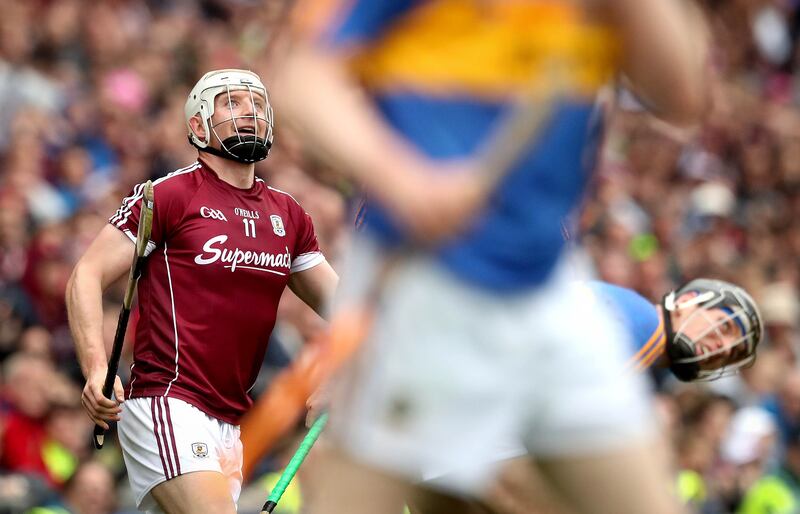 Galway's Joe Canning looks on after scoring the winning point in the 2017 All-Ireland semi-final, the third in a trilogy of semi-finals between the countries that were settled by a single point. Photograph: Ryan Byrne/Inpho
