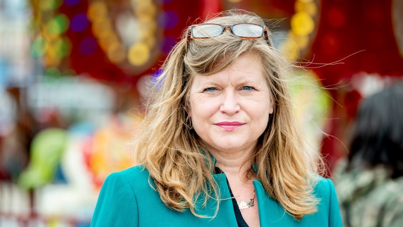 Candidate Kathryn Garcia  at the reopening of Coney Island amusement parks in April after 18 months of closure due to the pandemic. Photograph:  Getty Images