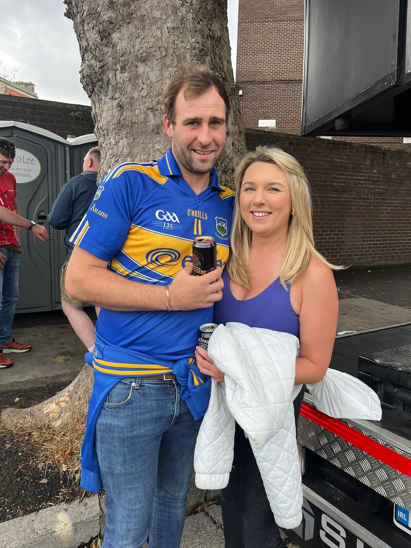 Shay Butler, originally from Gortnahoe, Co Tipperary, and his wife Cleo were out to support Shay’s home county but were not optimistic about Tipperary’s chances. Photograph: Tim O'Brien