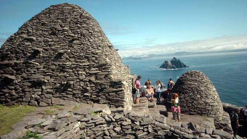 The Star Wars freighter-turned fighter brings  Mark Hamill (the original Luke Skywalker) to Skellig Michael today. Warning: The Irish Times cannot verify the authenticity of this photograph. (but it’s obviously real).